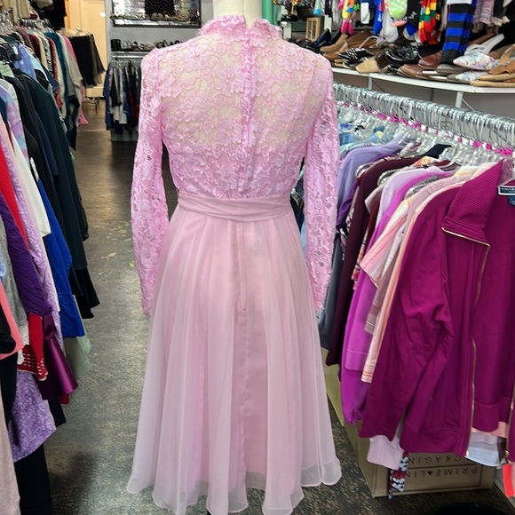 Vintage Miss Elliette California pink lace dress size 6 - Picture 5 of 6
